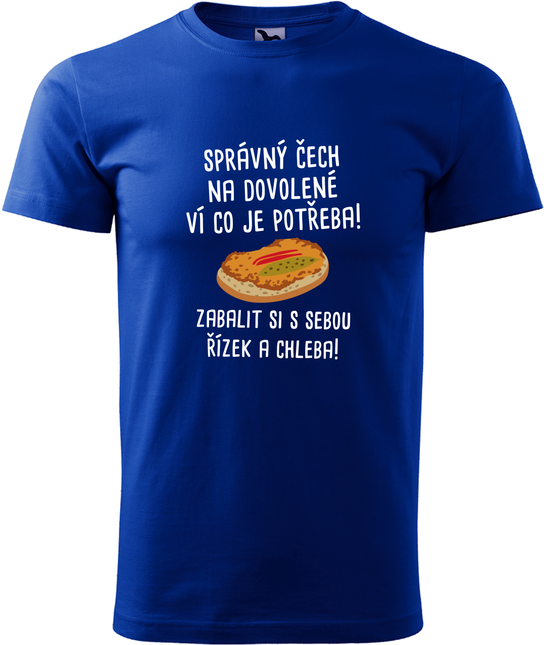 Pánské cestovatelské tričko - Správný Čech na dovolené, ví co je potřeba! Velikost: 2XL, Barva: Královská modrá (05), Střih: pánský