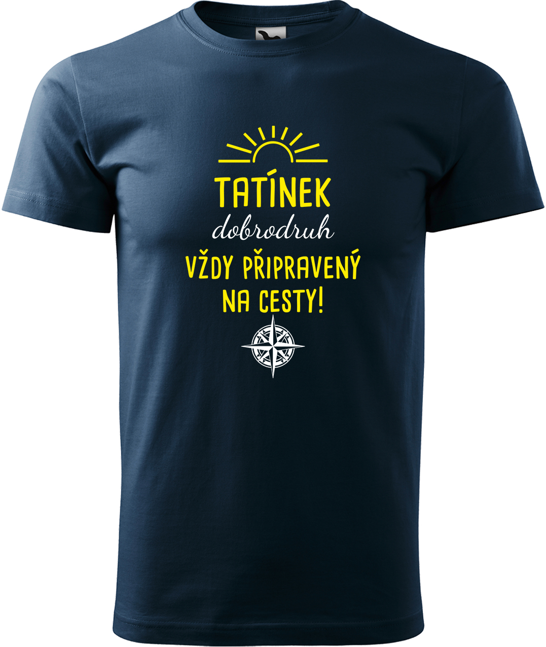Pánské cestovatelské tričko - Tatínek dobrodruh Velikost: XL, Barva: Námořní modrá (02), Střih: pánský