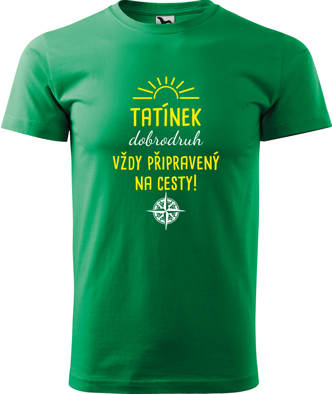 Pánské cestovatelské tričko - Tatínek dobrodruh Velikost: 4XL, Barva: Středně zelená (16), Střih: pánský
