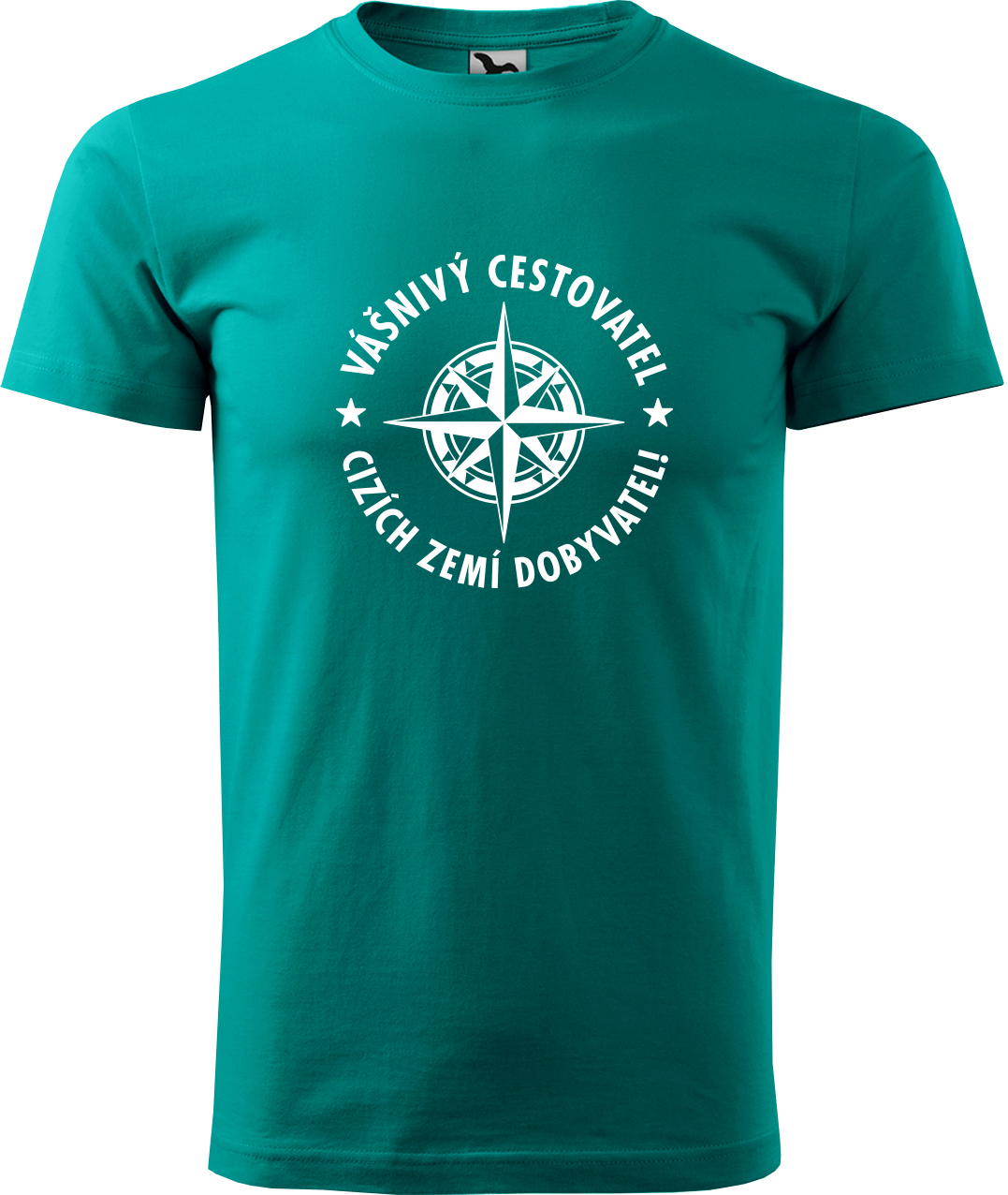 Pánské cestovatelské tričko - Vášnivý cestovatel, cizích zemí dobyvatel Velikost: S, Barva: Emerald (19), Střih: pánský