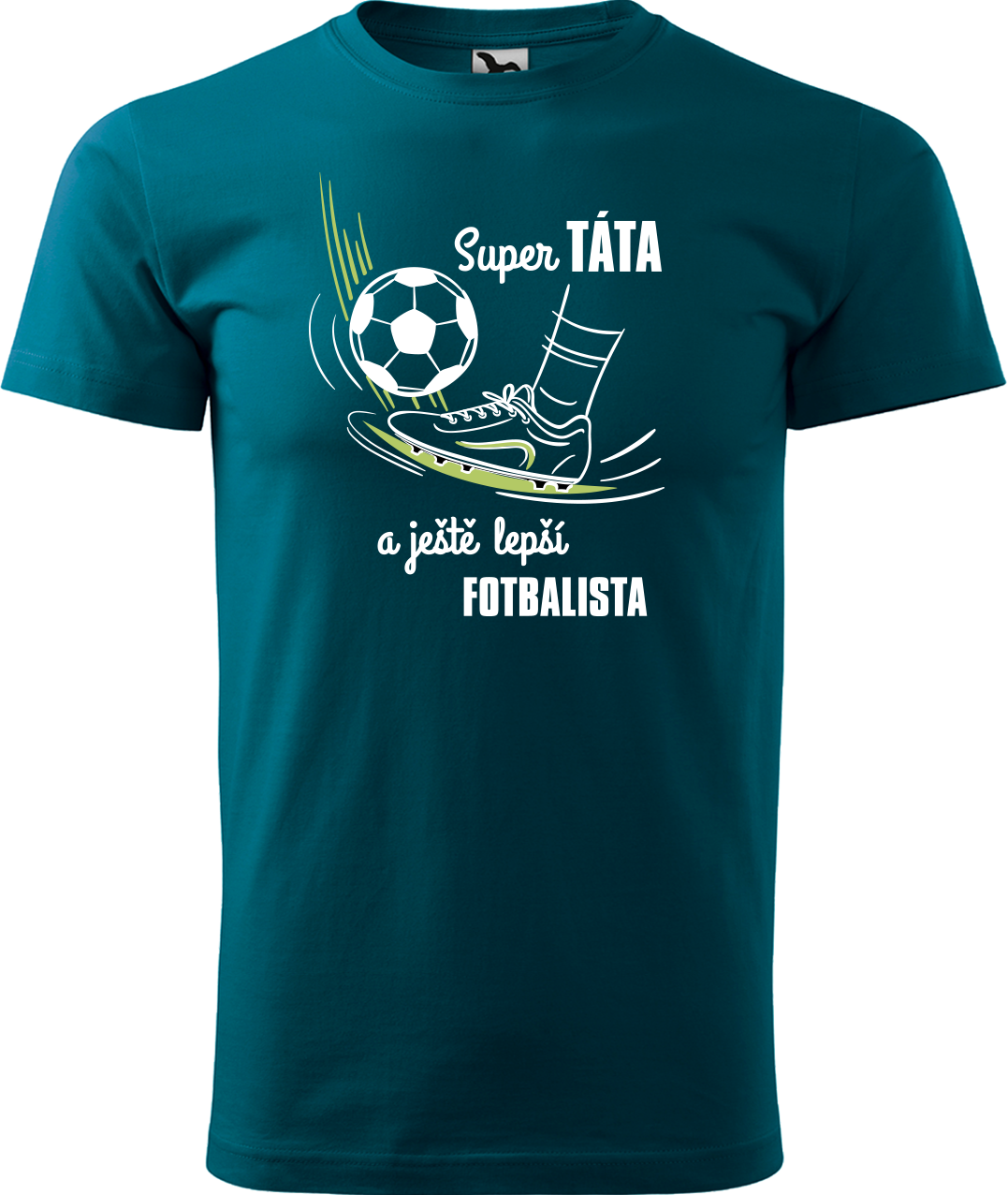Tričko pro fotbalistu - Super táta a ještě lepší fotbalista Velikost: XL, Barva: Petrolejová (93)