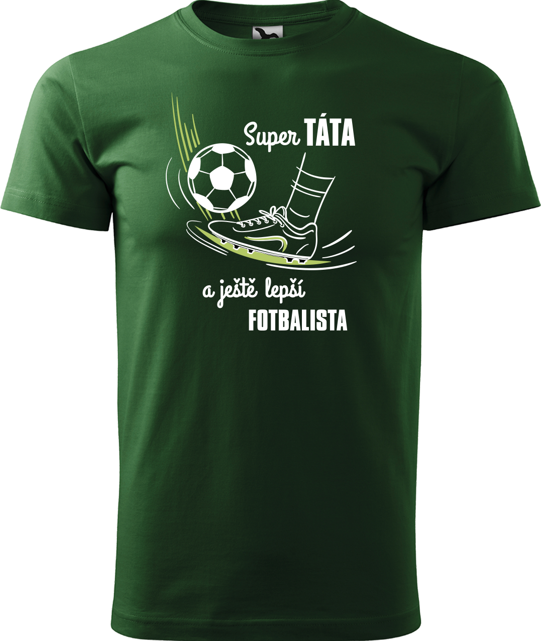 Tričko pro fotbalistu - Super táta a ještě lepší fotbalista Velikost: 4XL, Barva: Lahvově zelená (06)