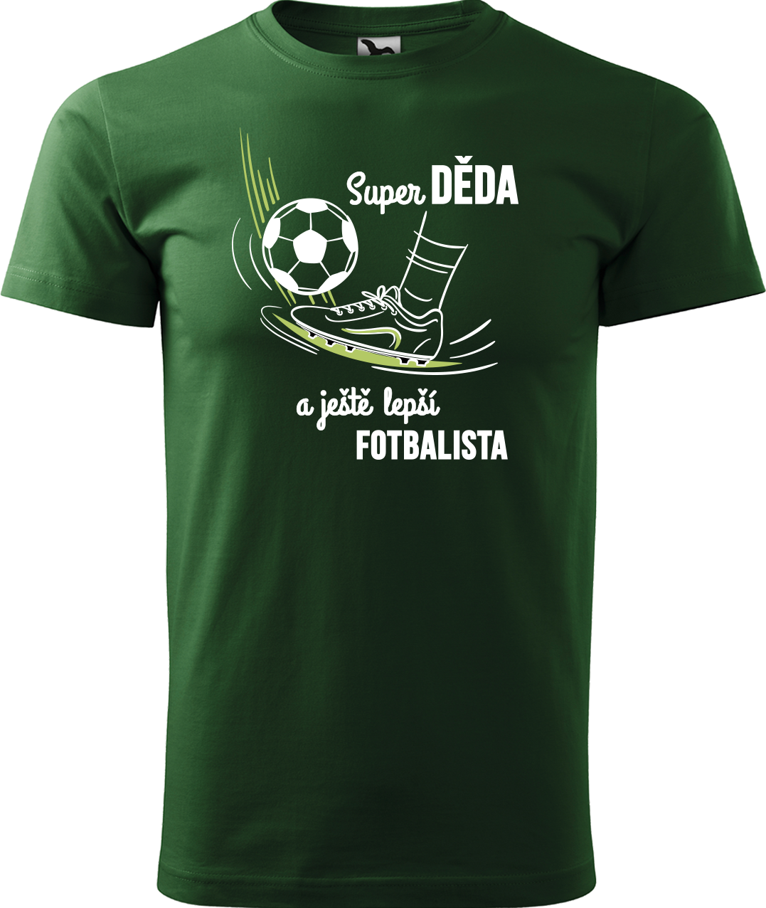 Tričko pro fotbalistu - Super děda a ještě lepší fotbalista Velikost: XL, Barva: Lahvově zelená (06)