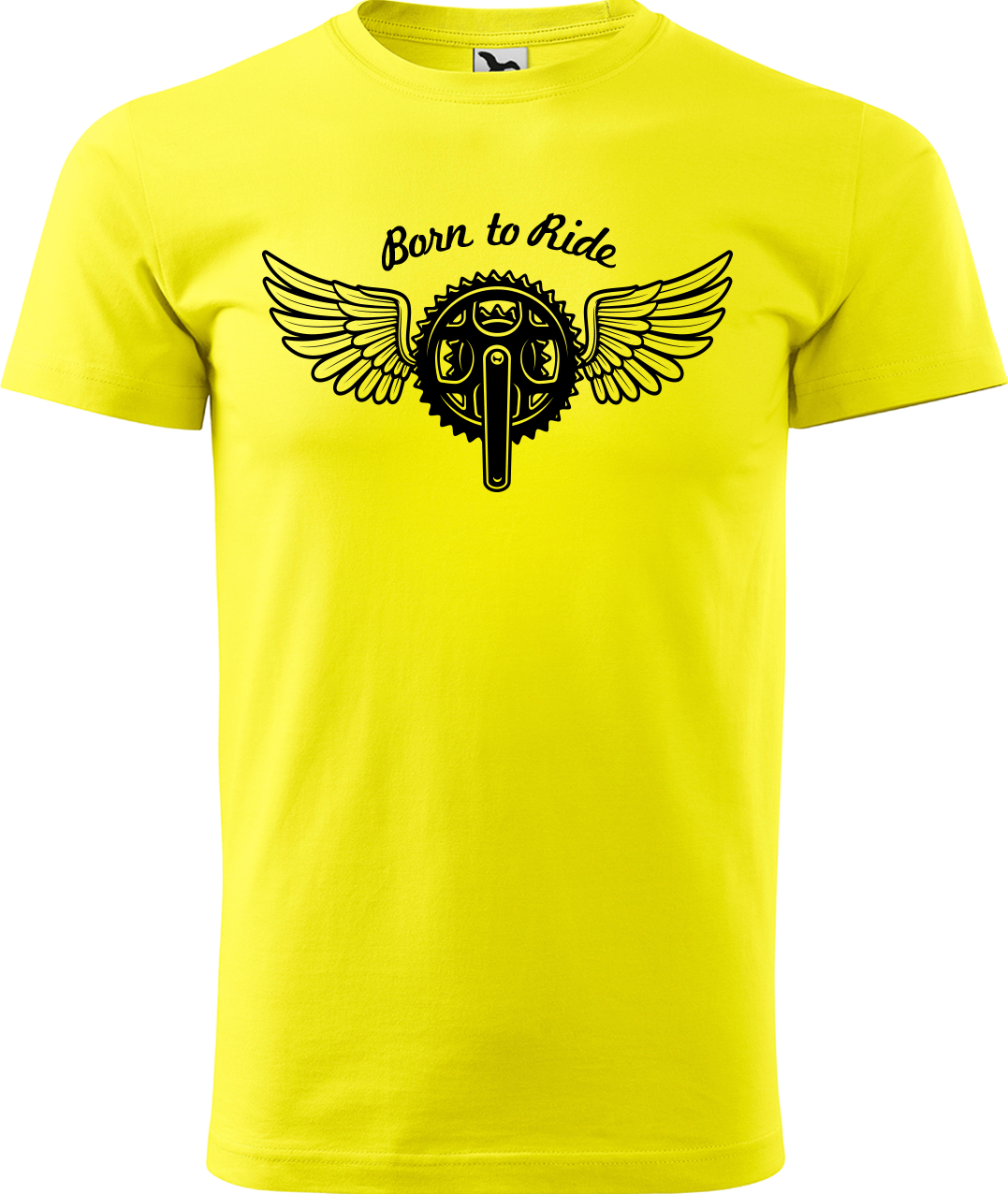 Pánské tričko pro cyklistu - Born to Ride (převodník) Velikost: 3XL, Barva: Žlutá (04)