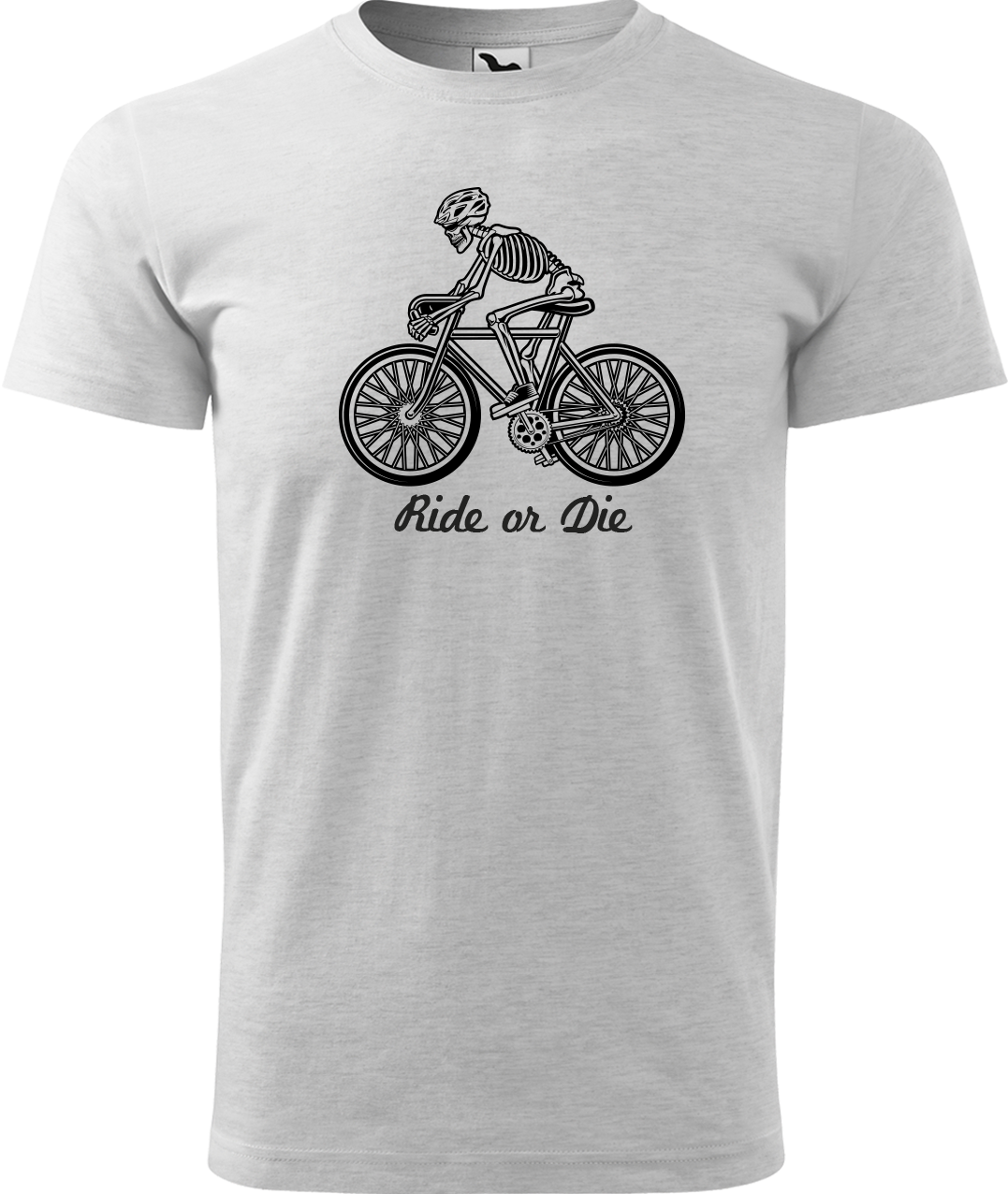 Pánské tričko pro cyklistu - Ride or Die Velikost: XL, Barva: Světle šedý melír (03)