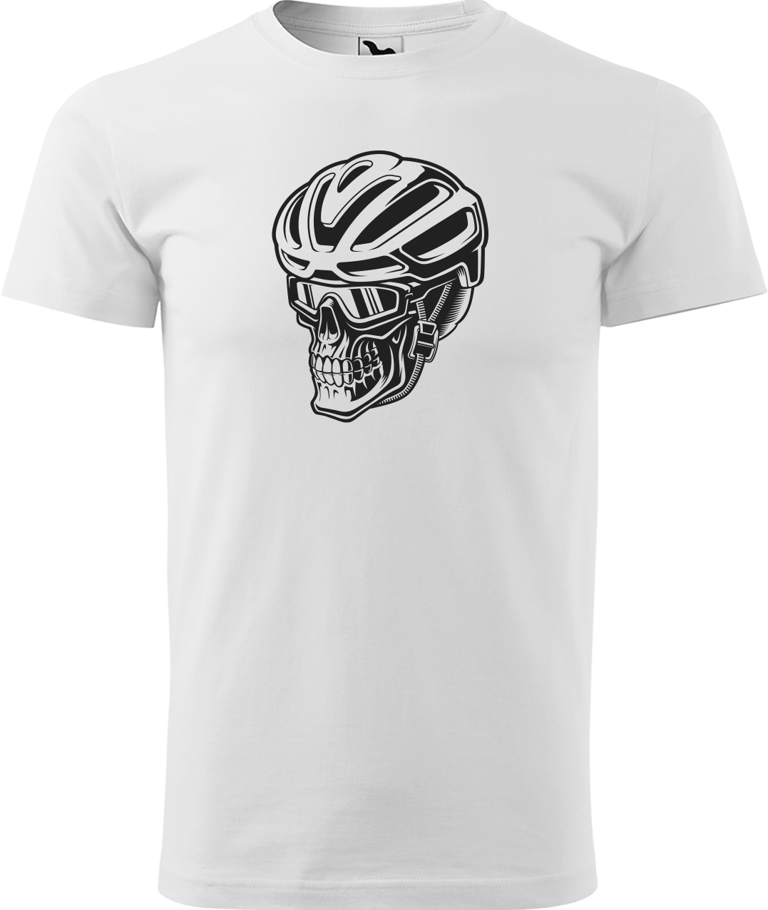 Pánské tričko pro cyklistu - Lebka v helmě Velikost: L, Barva: Bílá (00)