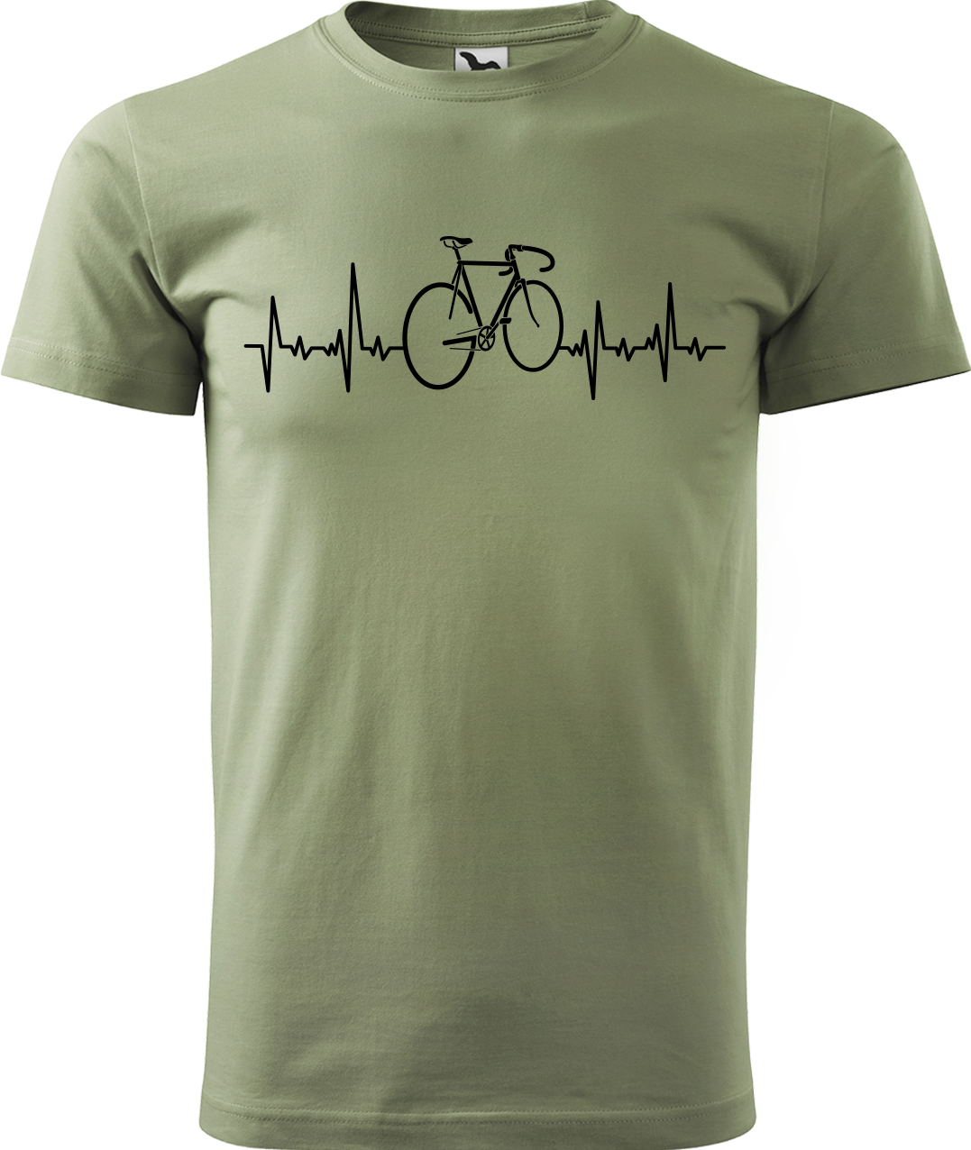 Pánské tričko s kolem - Cyklistův kardiogram Velikost: 4XL, Barva: Světlá khaki (28)