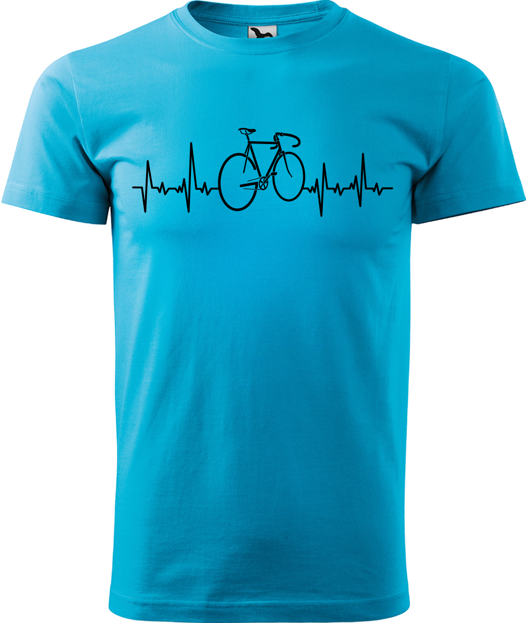 Pánské tričko s kolem - Cyklistův kardiogram Velikost: XL, Barva: Tyrkysová (44)