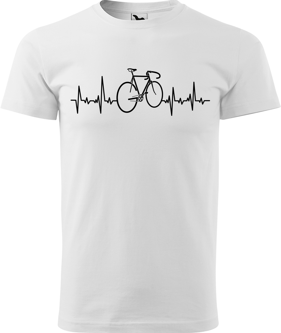 Pánské tričko s kolem - Cyklistův kardiogram Velikost: 4XL, Barva: Bílá (00)