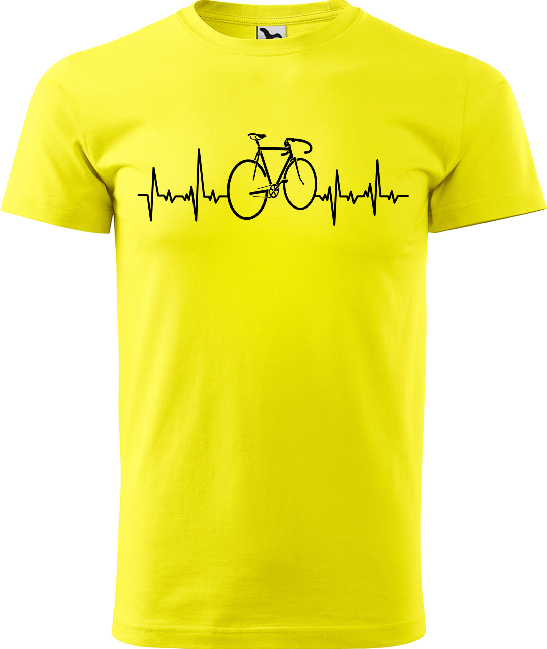 Pánské tričko s kolem - Cyklistův kardiogram Velikost: S, Barva: Žlutá (04)