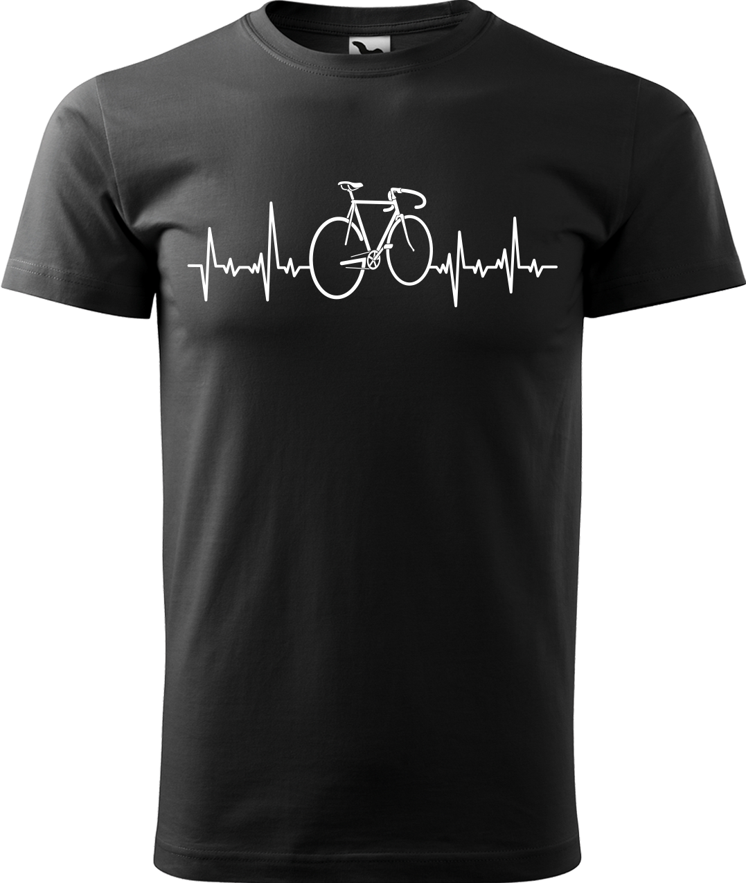 Pánské tričko s kolem - Cyklistův kardiogram Velikost: XL, Barva: Černá (01)