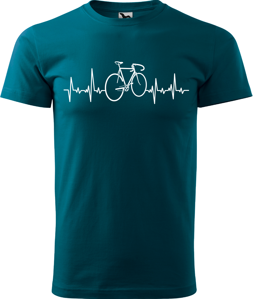 Pánské tričko s kolem - Cyklistův kardiogram Velikost: 2XL, Barva: Petrolejová (93)