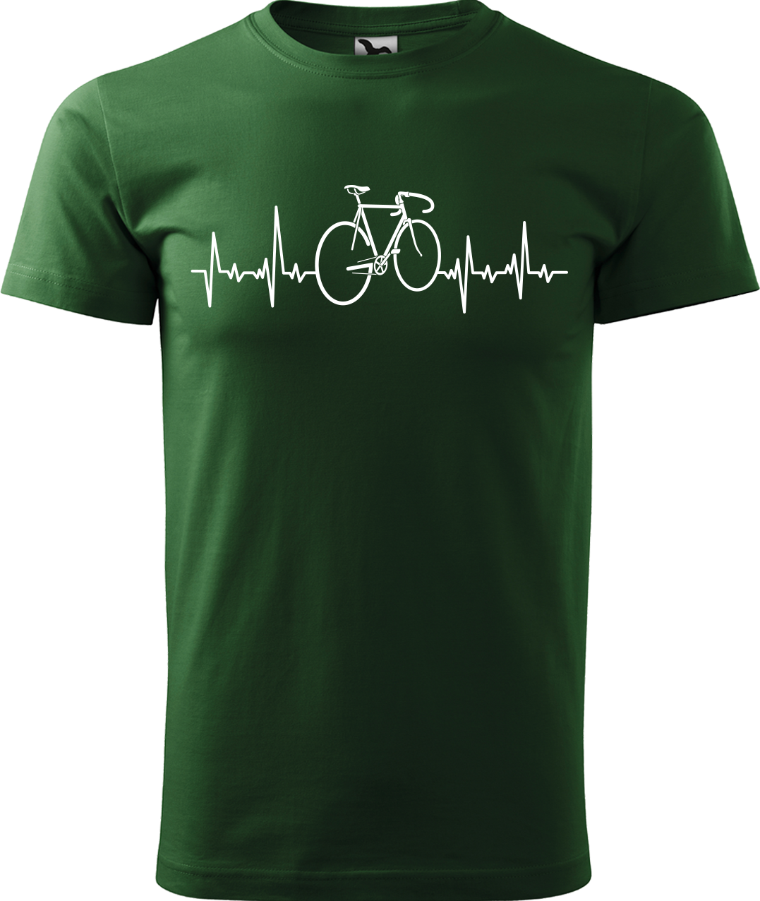 Pánské tričko s kolem - Cyklistův kardiogram Velikost: XL, Barva: Lahvově zelená (06)