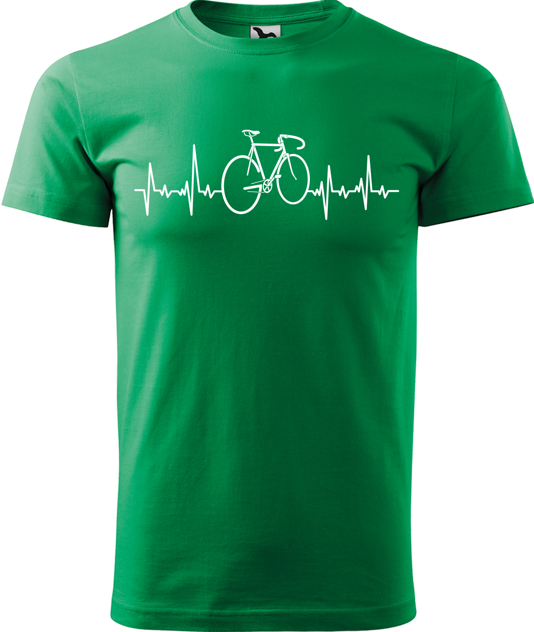 Pánské tričko s kolem - Cyklistův kardiogram Velikost: 2XL, Barva: Středně zelená (16)