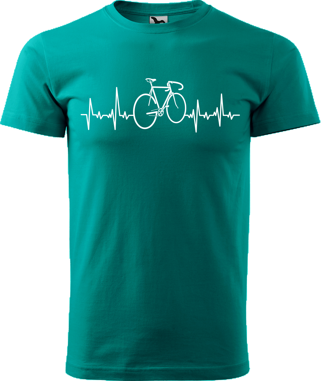 Pánské tričko s kolem - Cyklistův kardiogram Velikost: XL, Barva: Emerald (19)