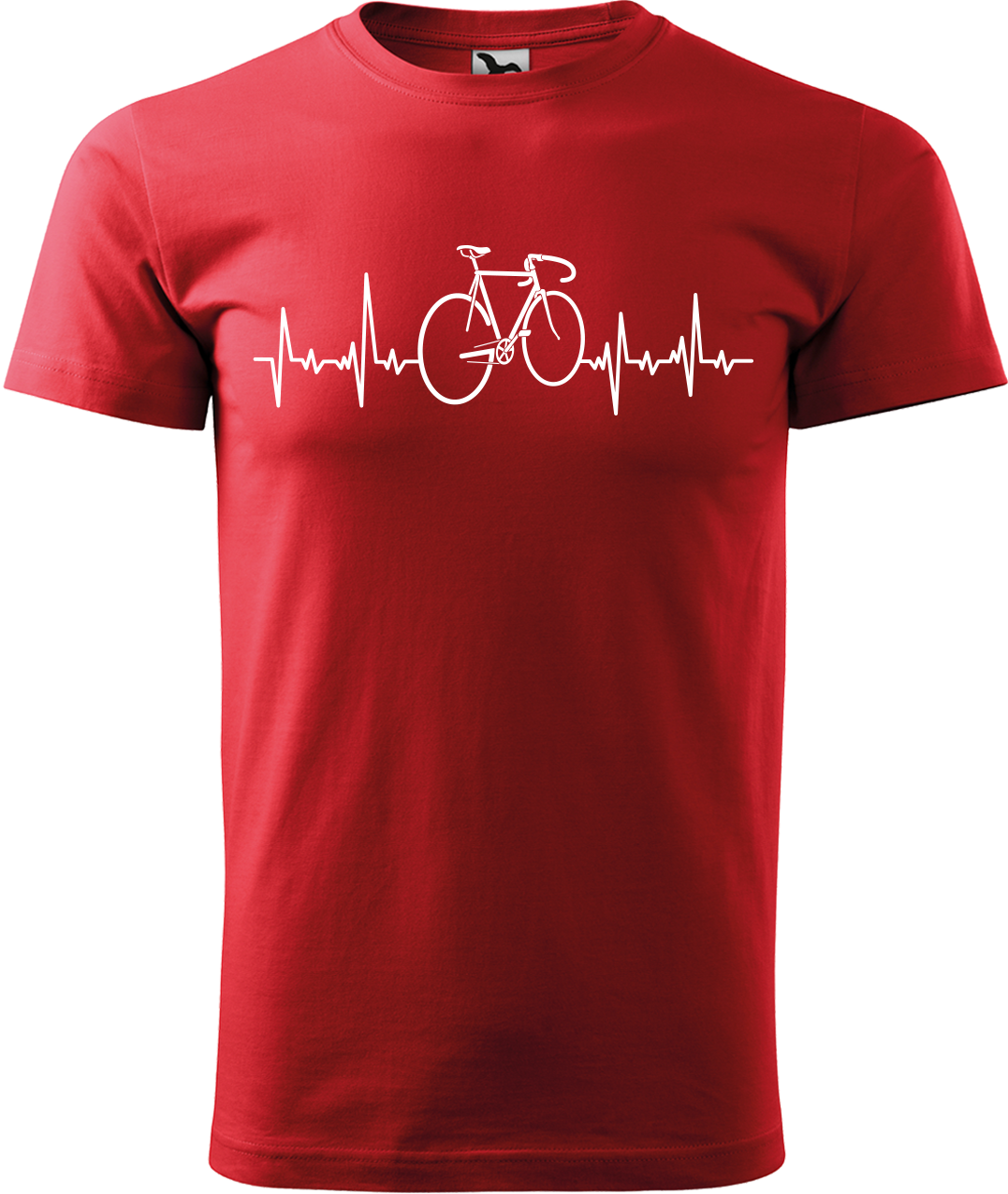 Pánské tričko s kolem - Cyklistův kardiogram Velikost: XL, Barva: Červená (07)