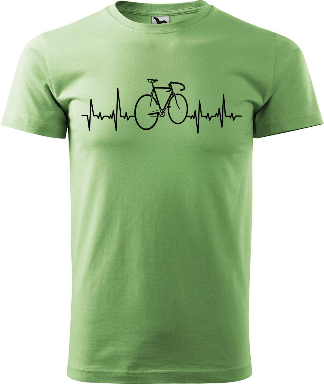 Pánské tričko s kolem - Cyklistův kardiogram Velikost: XL, Barva: Trávově zelená (39)