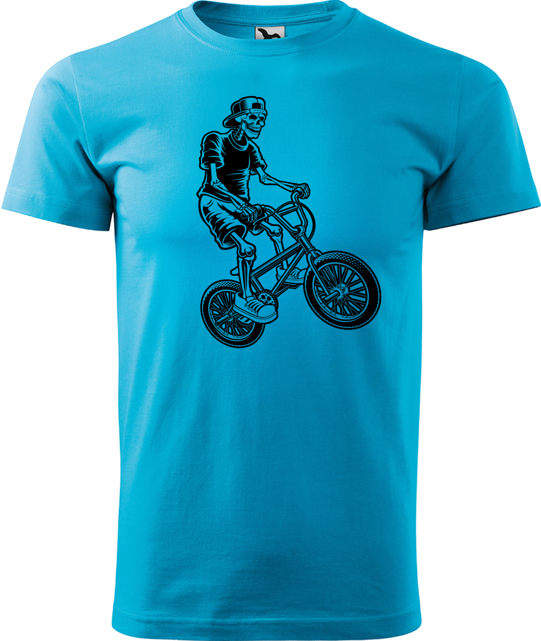 Pánské tričko s kolem - Trial Bike Velikost: L, Barva: Tyrkysová (44)
