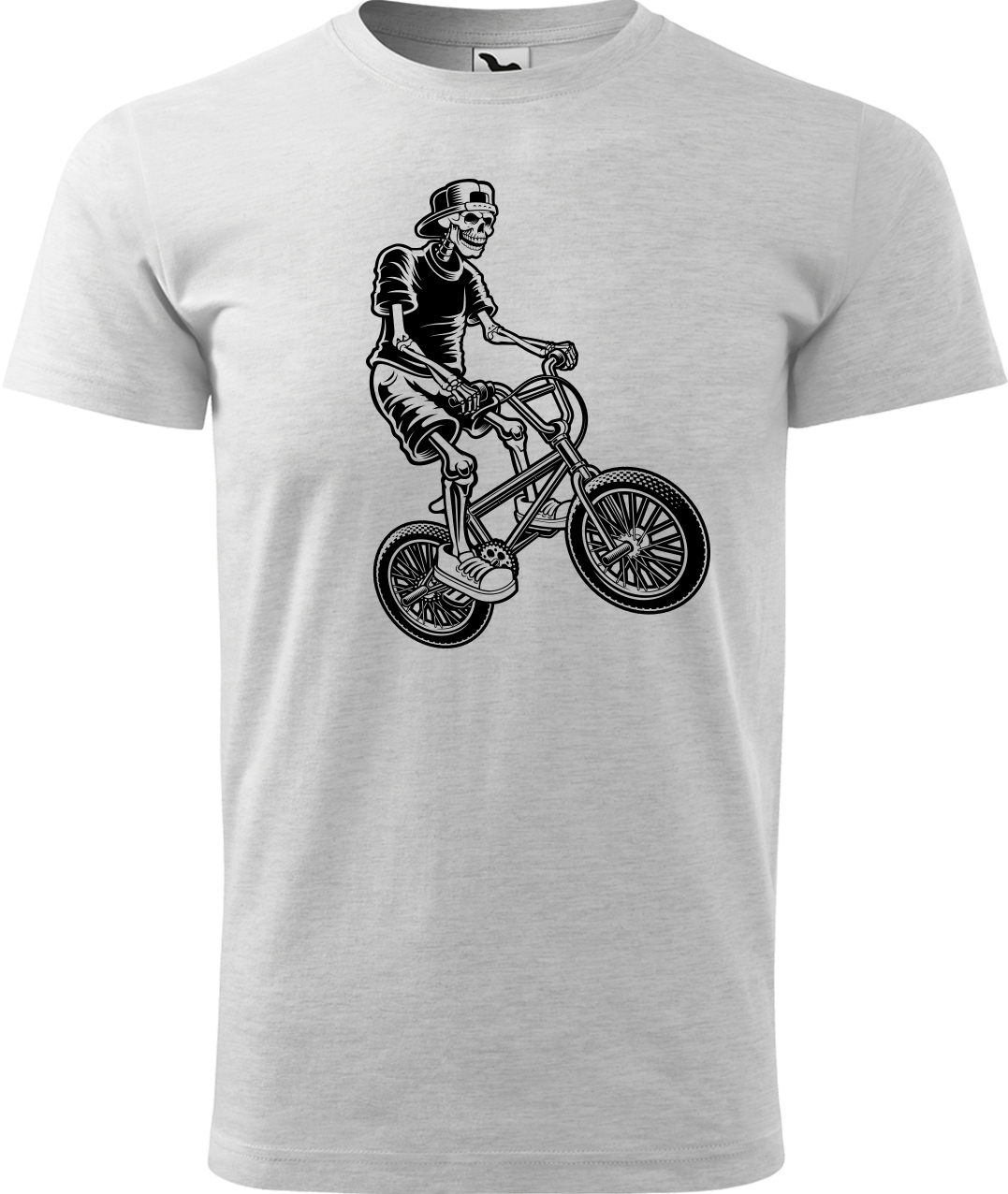 Pánské tričko s kolem - Trial Bike Velikost: M, Barva: Světle šedý melír (03)