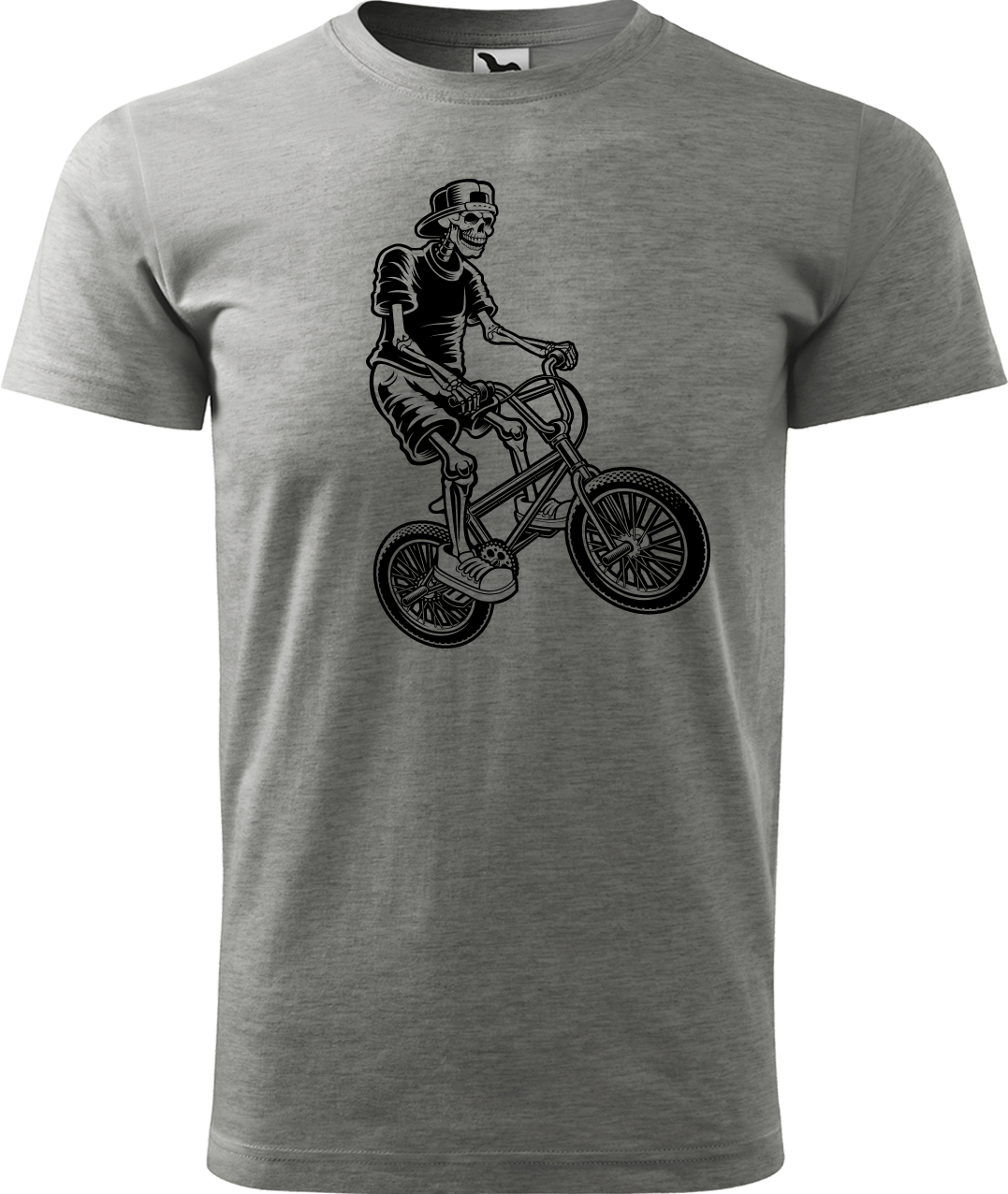 Pánské tričko s kolem - Trial Bike Velikost: L, Barva: Tmavě šedý melír (12)