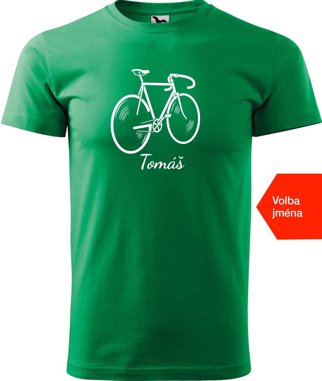 Pánské tričko s kolem a jménem - Pánské kolo Velikost: 4XL, Barva: Středně zelená (16)