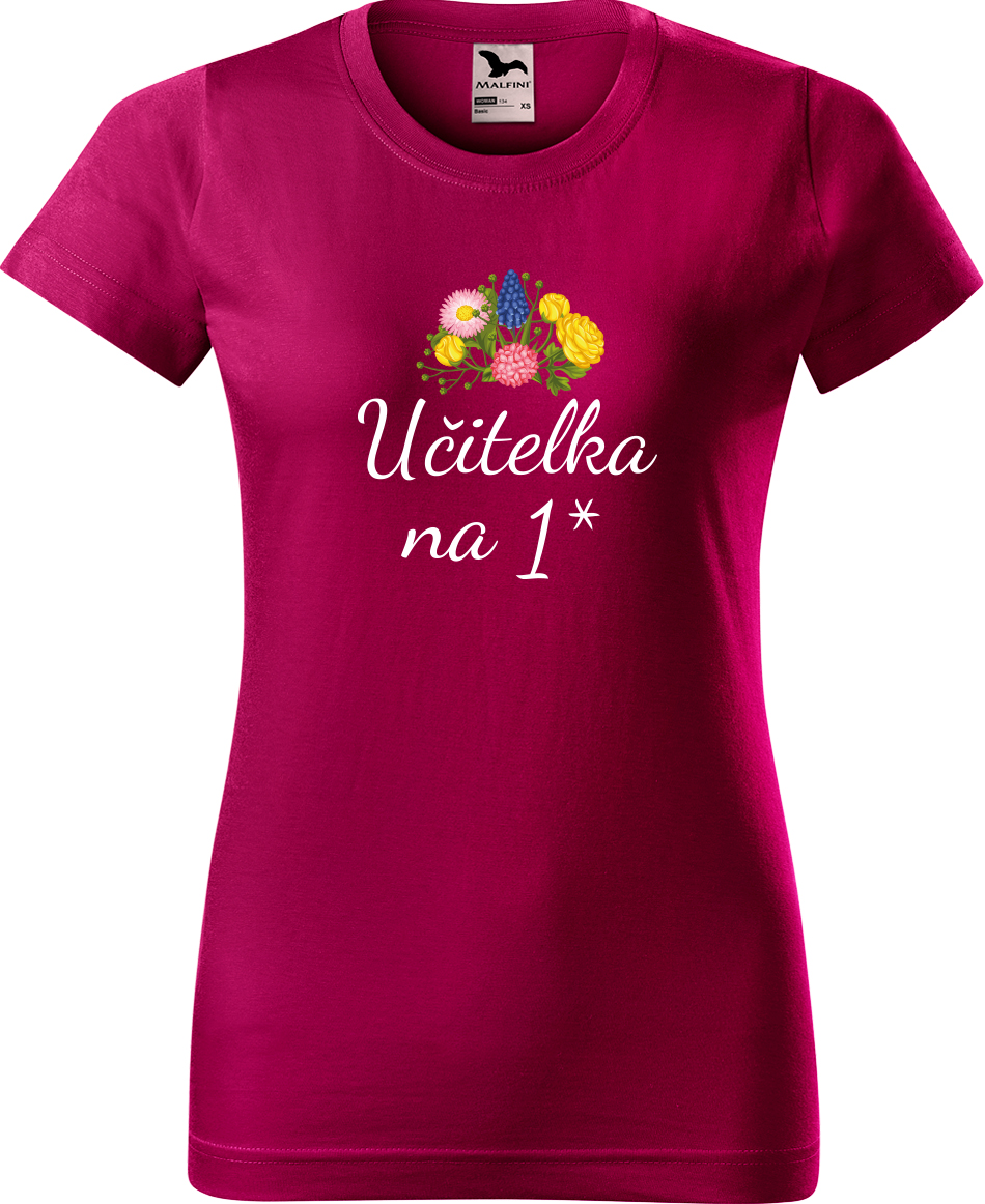 Tričko pro učitelku - Učitelka na 1* Velikost: M, Barva: Fuchsia red (49)