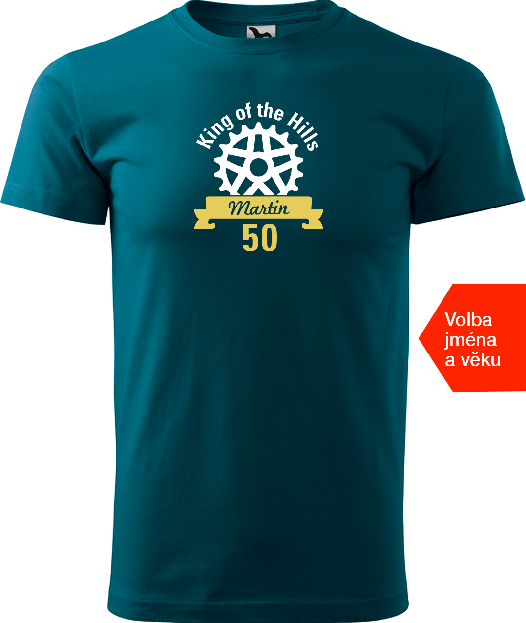 Pánské tričko pro cyklistu se jménem - King of the Hills Velikost: S, Barva: Petrolejová (93)