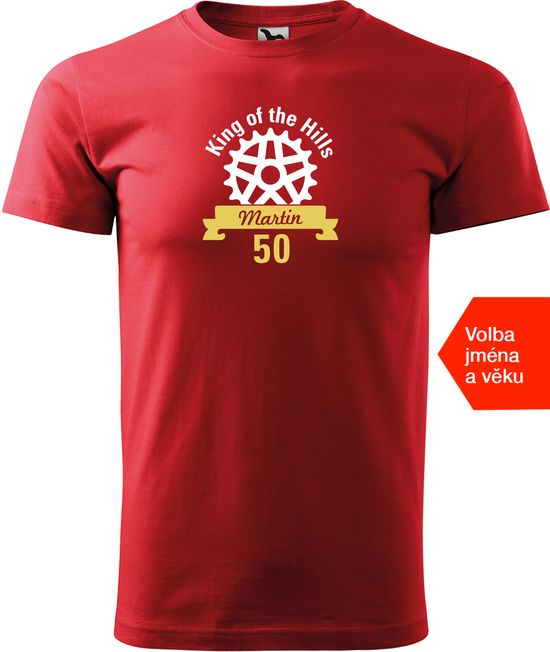 Pánské tričko pro cyklistu se jménem - King of the Hills Velikost: 3XL, Barva: Červená (07)