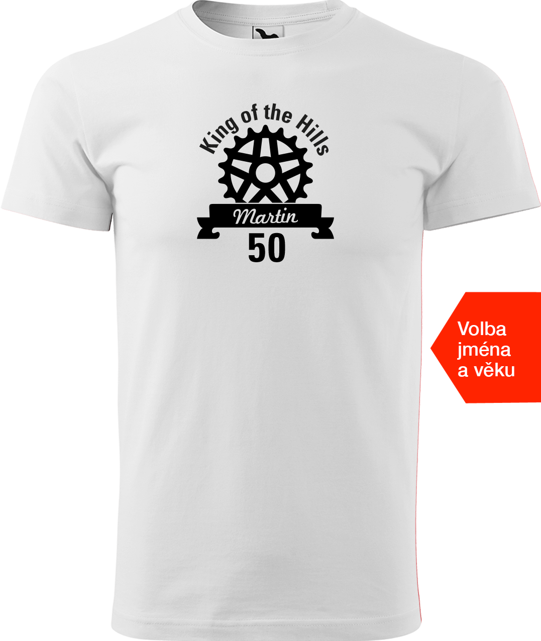 Pánské tričko pro cyklistu se jménem - King of the Hills Velikost: S, Barva: Bílá (00)