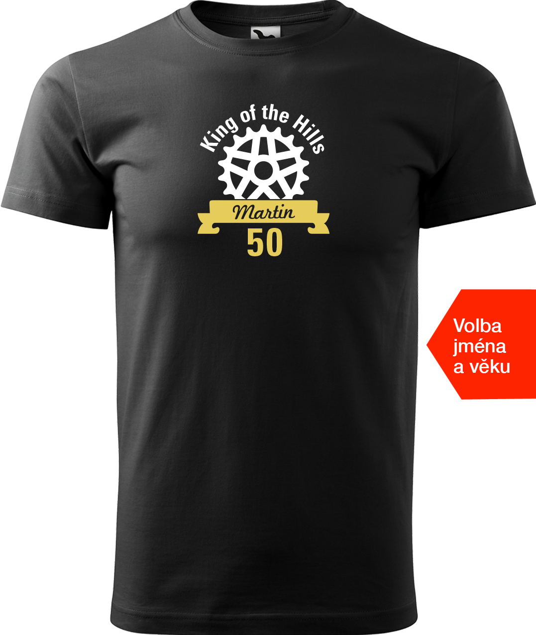 Pánské tričko pro cyklistu se jménem - King of the Hills Velikost: S, Barva: Černá (01)