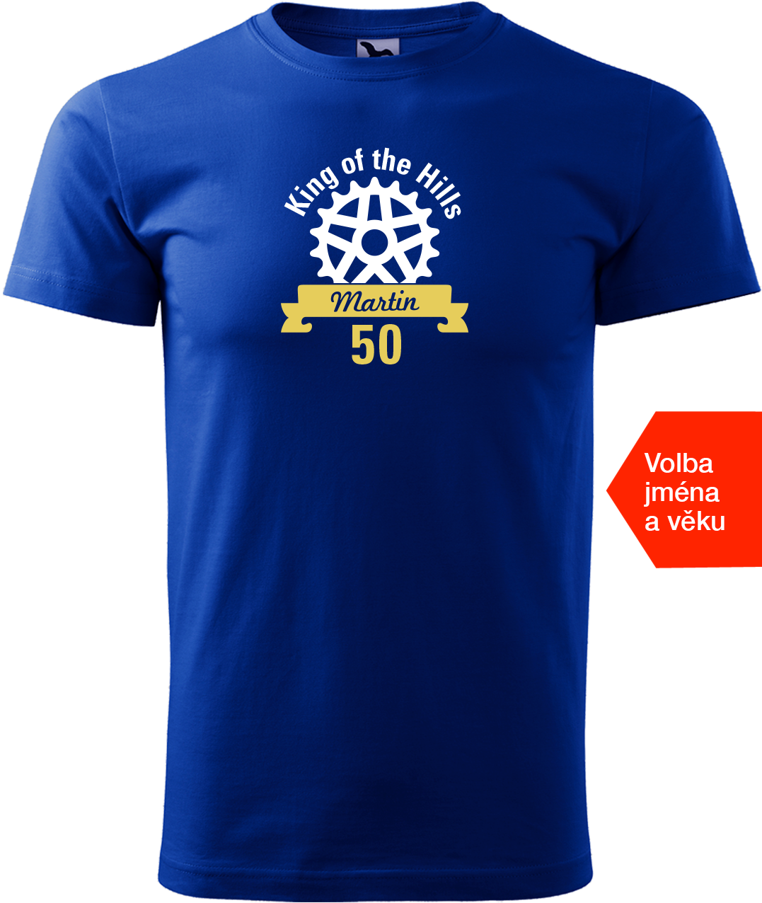 Pánské tričko pro cyklistu se jménem - King of the Hills Velikost: S, Barva: Královská modrá (05)
