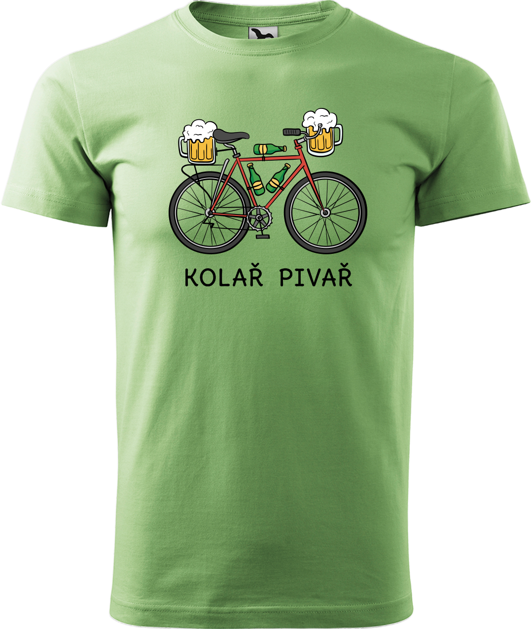 Pánské tričko s kolem - Kolař pivař Velikost: M, Barva: Trávově zelená (39)