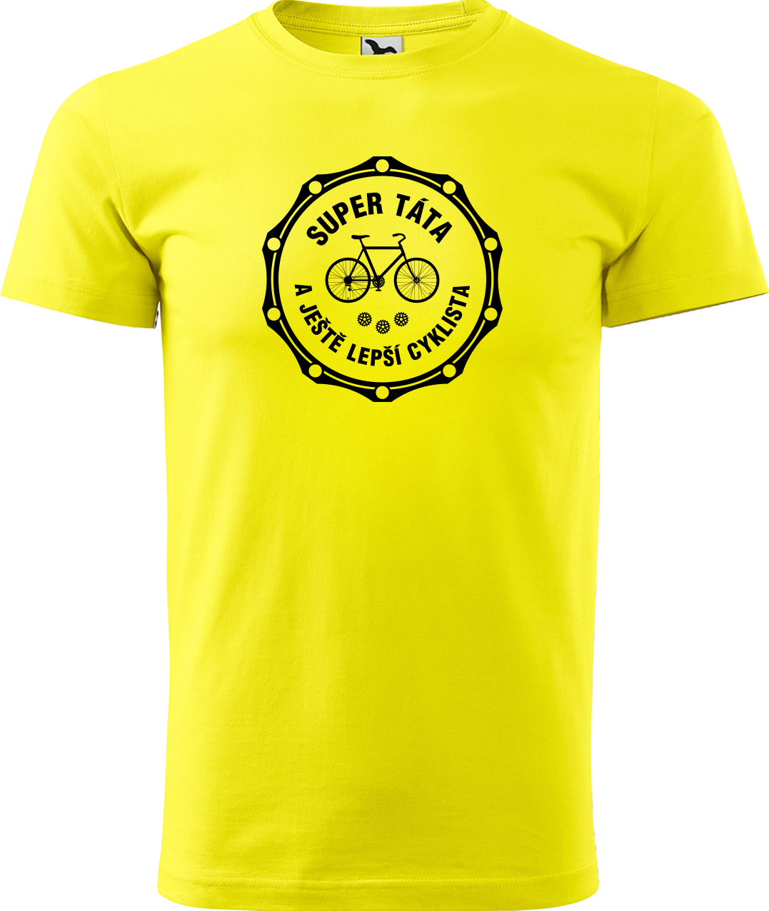 Pánské tričko pro cyklistu - Super táta a ještě lepší cyklista Velikost: L, Barva: Žlutá (04)