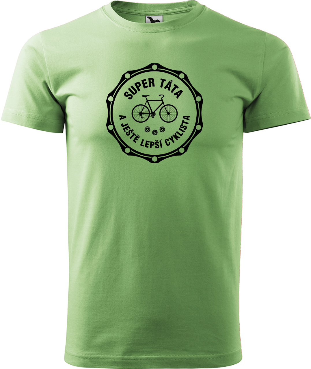 Pánské tričko pro cyklistu - Super táta a ještě lepší cyklista Velikost: M, Barva: Trávově zelená (39)