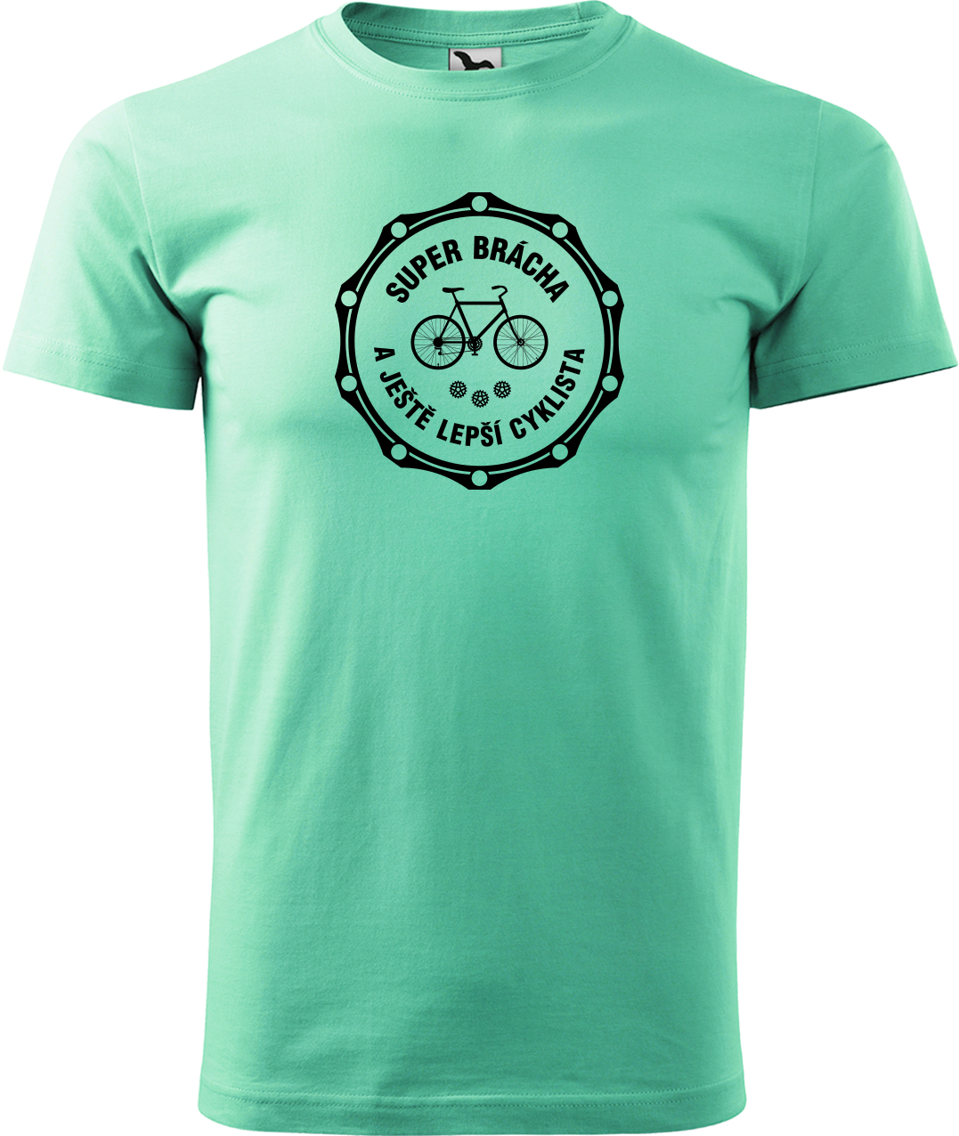 Pánské tričko pro cyklistu - Super brácha a ještě lepší cyklista Velikost: S, Barva: Mátová (95)