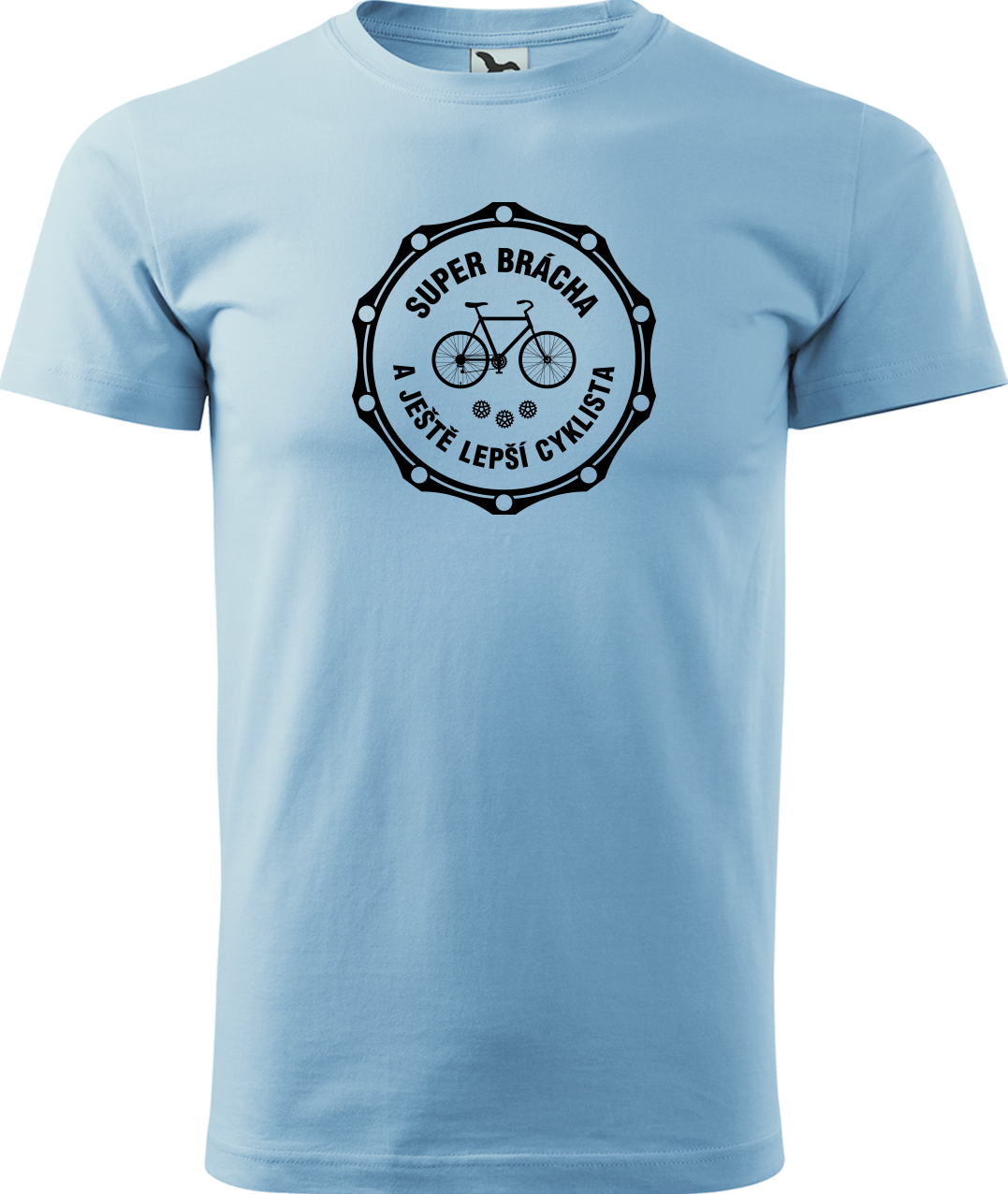 Pánské tričko pro cyklistu - Super brácha a ještě lepší cyklista Velikost: S, Barva: Nebesky modrá (15)