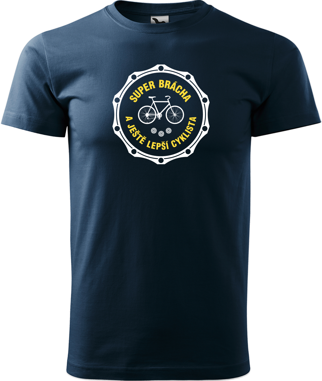 Pánské tričko pro cyklistu - Super brácha a ještě lepší cyklista Velikost: S, Barva: Námořní modrá (02)