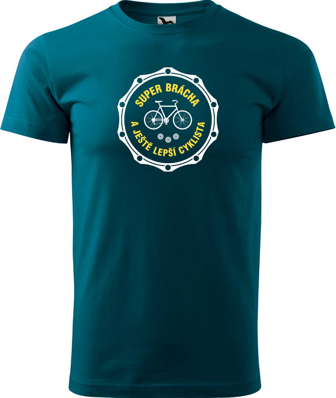 Pánské tričko pro cyklistu - Super brácha a ještě lepší cyklista Velikost: S, Barva: Petrolejová (93)