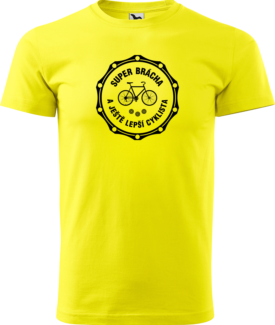 Pánské tričko pro cyklistu - Super brácha a ještě lepší cyklista Velikost: S, Barva: Žlutá (04)