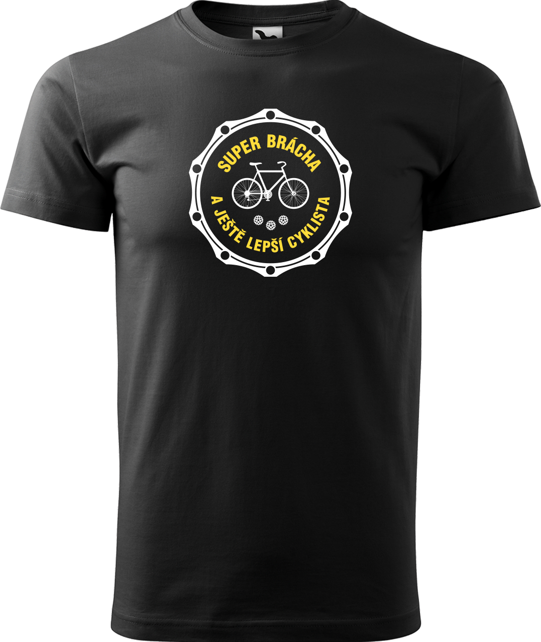Pánské tričko pro cyklistu - Super brácha a ještě lepší cyklista Velikost: S, Barva: Černá (01)