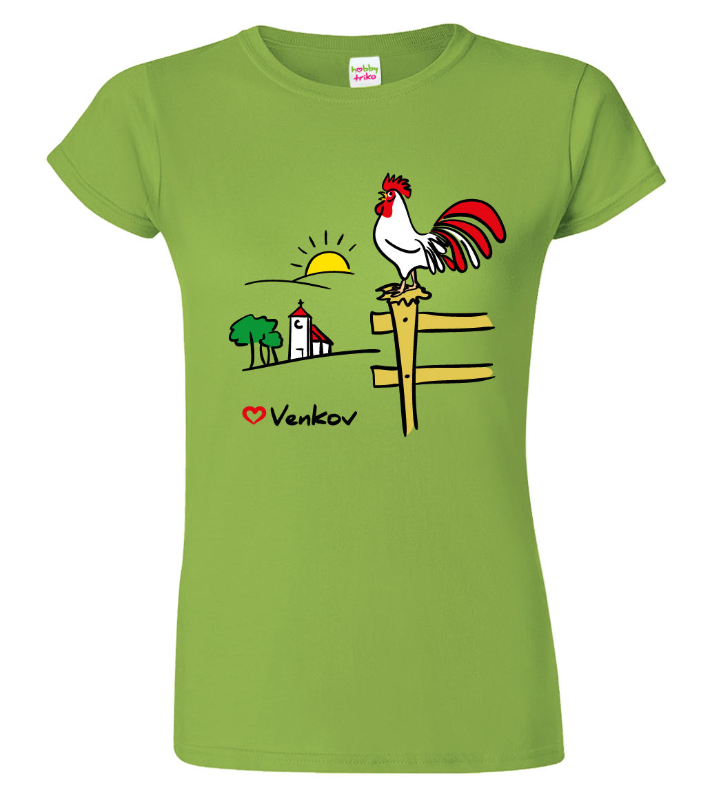 Tričko pro chalupáře - Kohout Velikost: L, Barva: Apple Green (92)