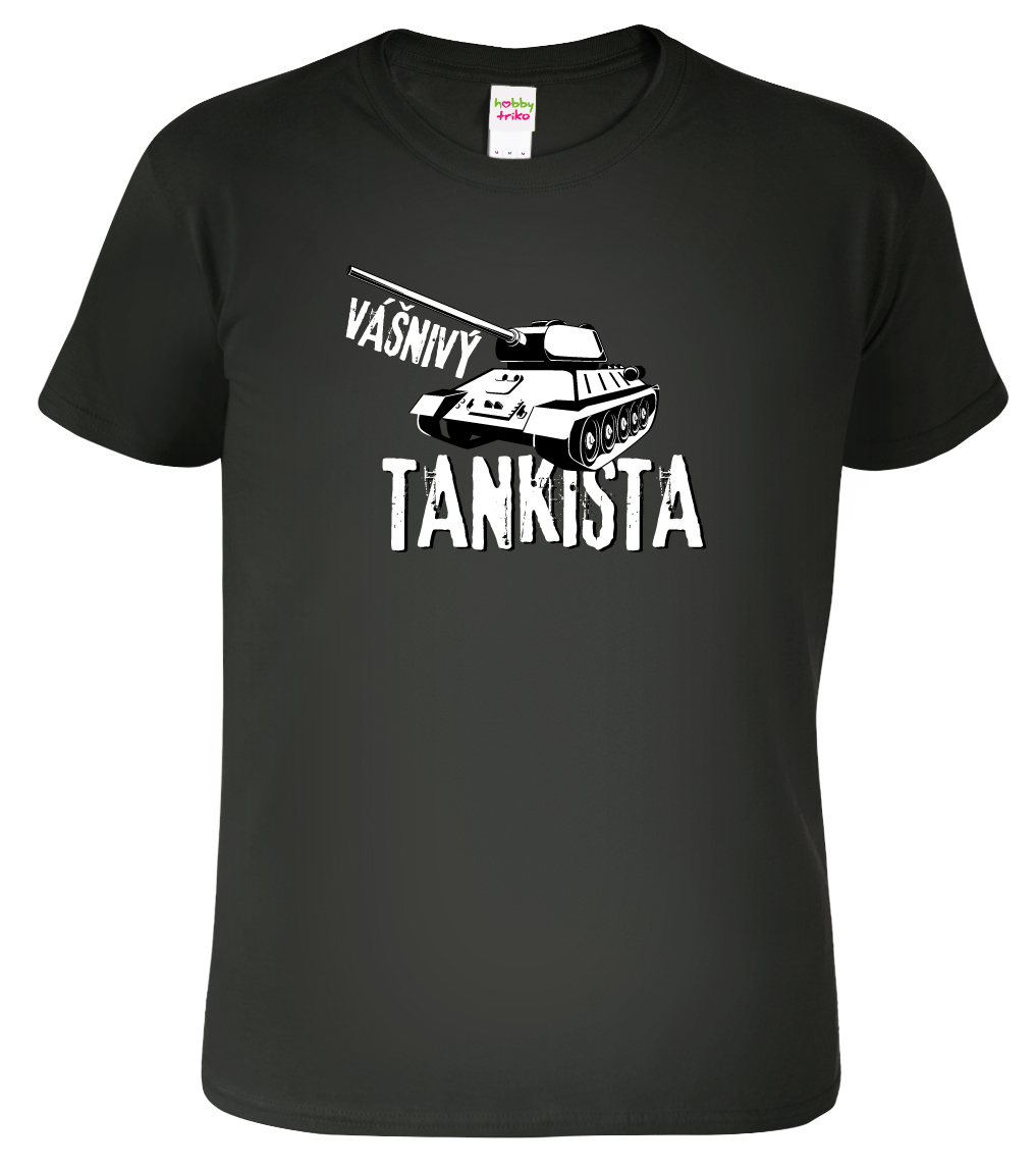 Army tričko s tankem - Vášnivý tankista Velikost: M, Barva: Černá (01)