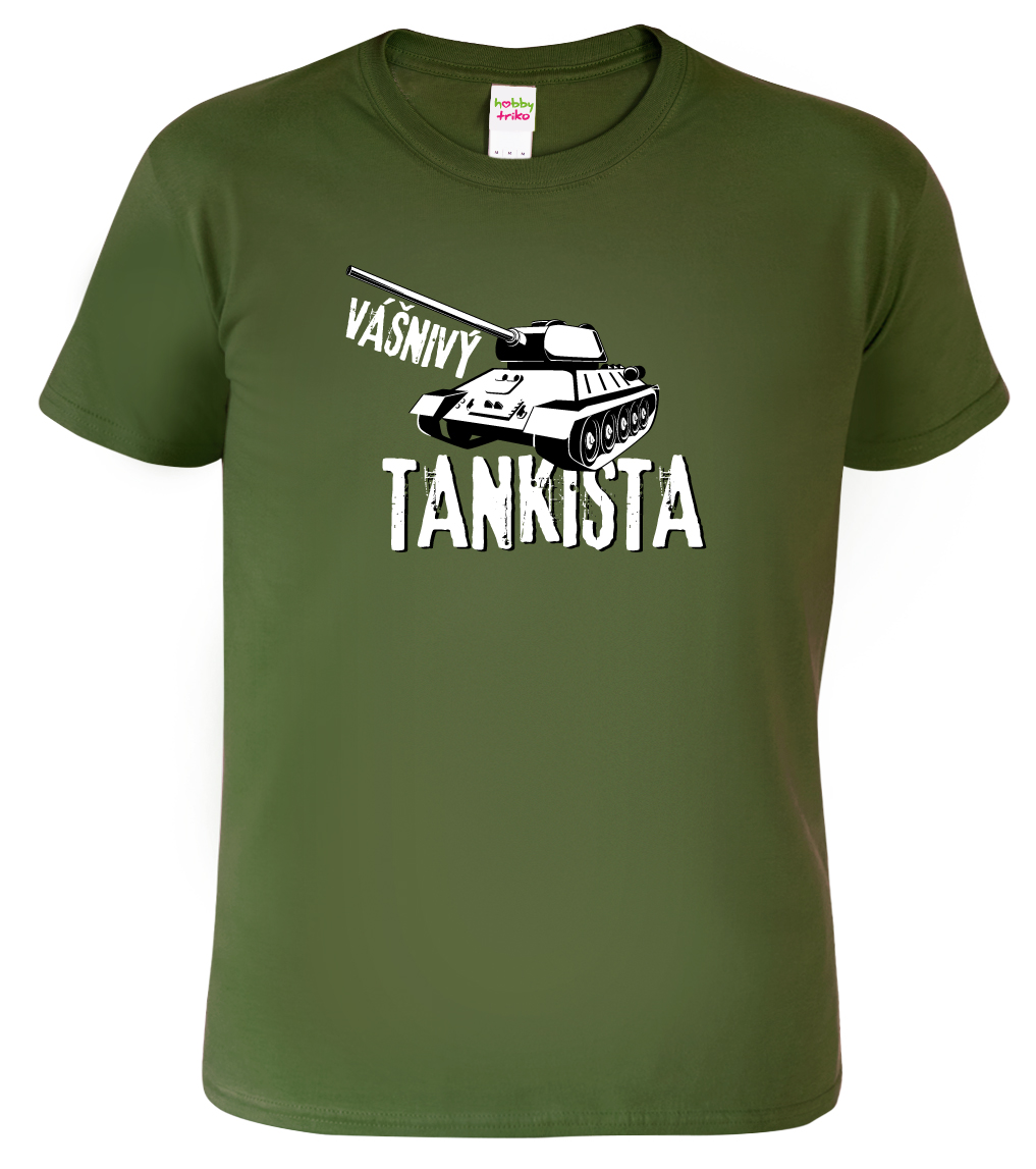 Army tričko s tankem - Vášnivý tankista Velikost: L, Barva: Military 60