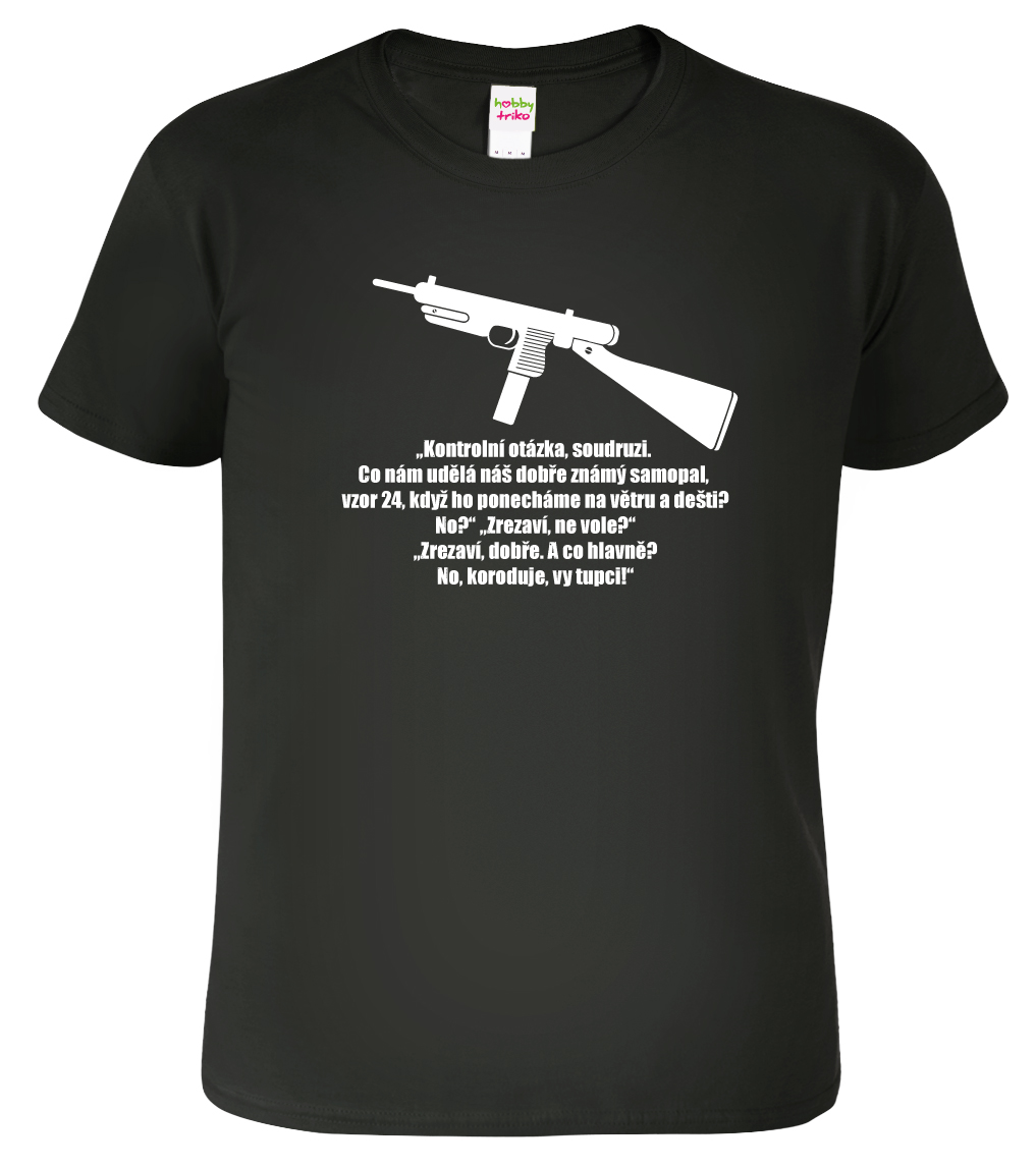 Vojenské tričko - Hláška z Černých Baronů Velikost: XL, Barva: Černá (01)