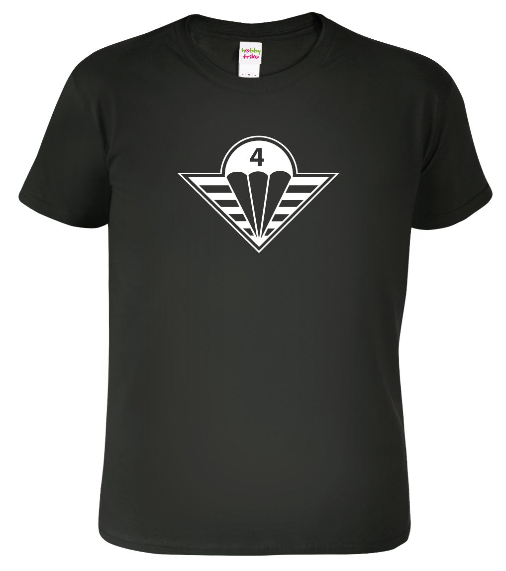 Vojenské tričko - Znak 4. brigády Velikost: L, Barva: Černá (01)