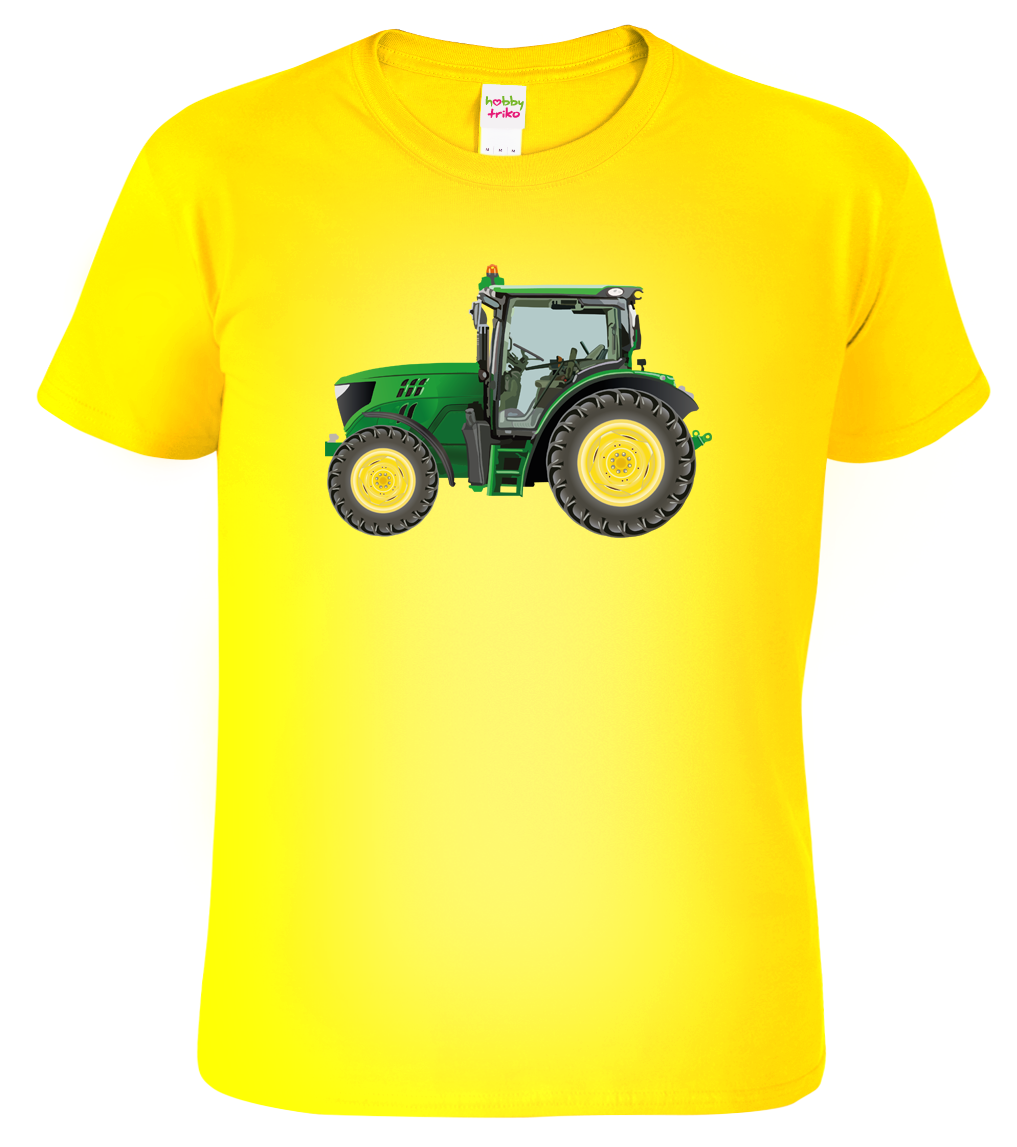 Dětské tričko s Traktorem - Zelený traktor Velikost: 6 let / 122 cm, Barva: Žlutá (04)