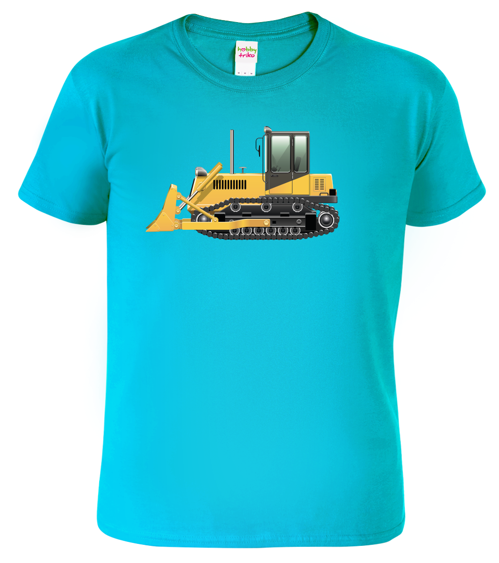 Dětské tričko s Bagrem - Buldozer Velikost: 10 let / 146 cm, Barva: Tyrkysová (44)