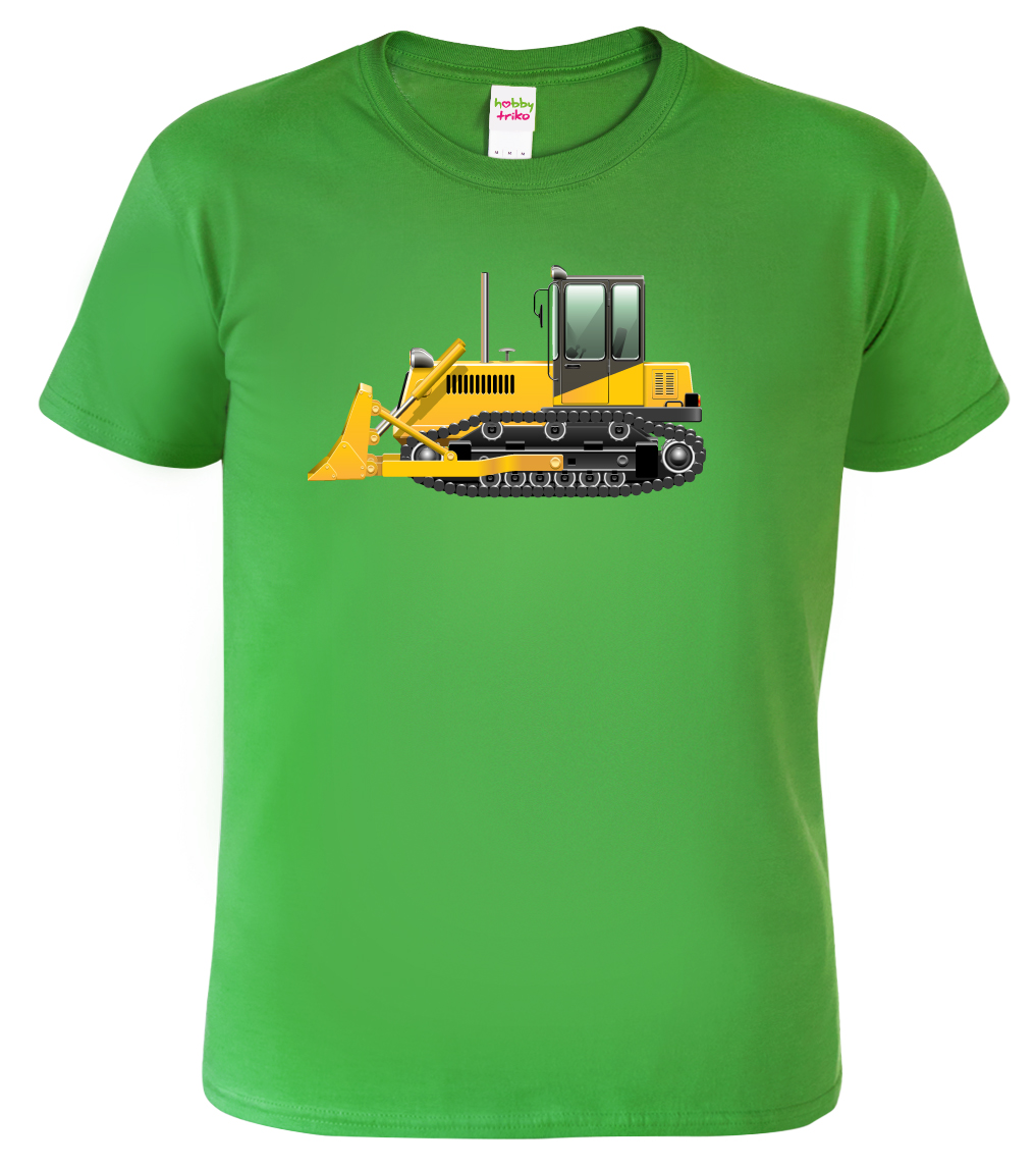 Dětské tričko s Bagrem - Buldozer Velikost: 10 let / 146 cm, Barva: Středně zelená (16)