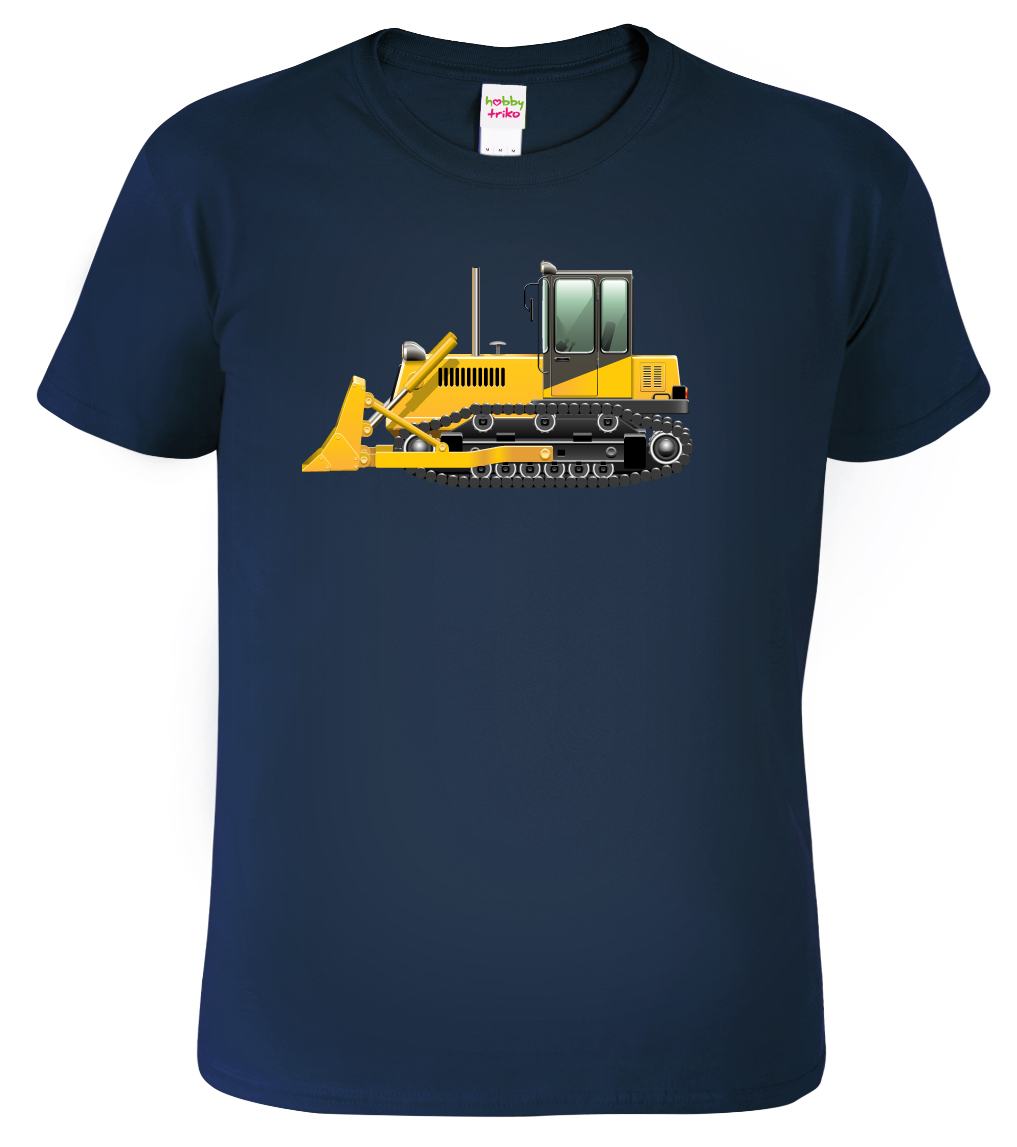 Dětské tričko s Bagrem - Buldozer Velikost: 10 let / 146 cm, Barva: Námořní modrá (02)