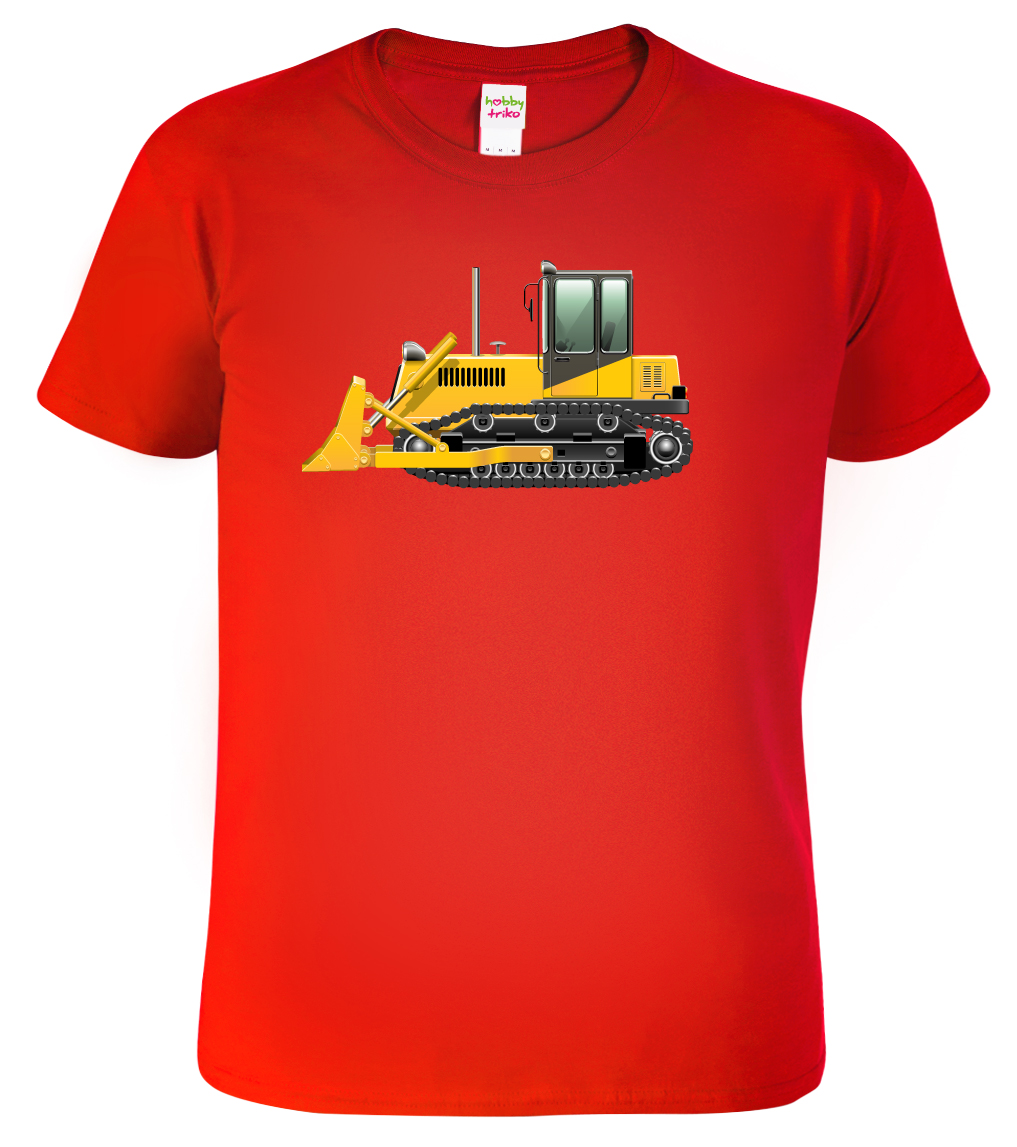 Dětské tričko s Bagrem - Buldozer Velikost: 12 let / 158 cm, Barva: Červená (07)